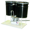 Sticky Stuff Dispenser Model B with 5 gallon reservoirs, includes larger base and longer operating handle.